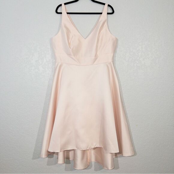 NWT Alfred Sung Blush Sleeveless Hi-Low Cocktail Formal Dress Size 18 - Picture 3 of 10
